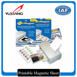 White Printable Flexible Magnetic Sheet Glossy Surface Finishing Self Adhesive
